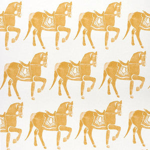 Marwari Horse Mustard 5011131 by Schumacher Designer Wallpaper