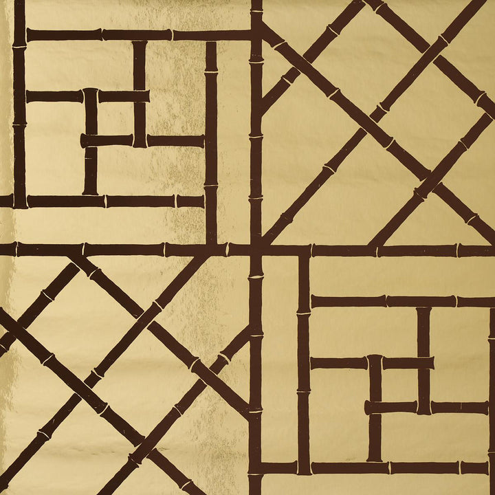 Trellis Metallic Glam Gold 5012760 by Schumacher Designer Wallpaper Cristina Buckley 27.0" - Swanky Fabrics -