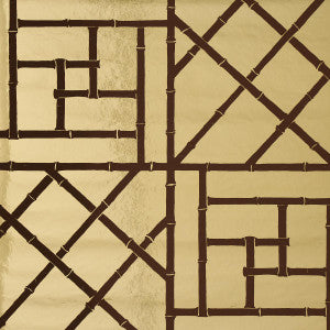 Trellis Metallic Glam Gold 5012760 by Schumacher Designer Wallpaper