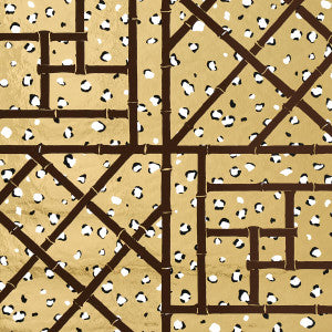 Fancy Beast Metallic Glam Gold 5012770 by Schumacher Designer Wallpaper