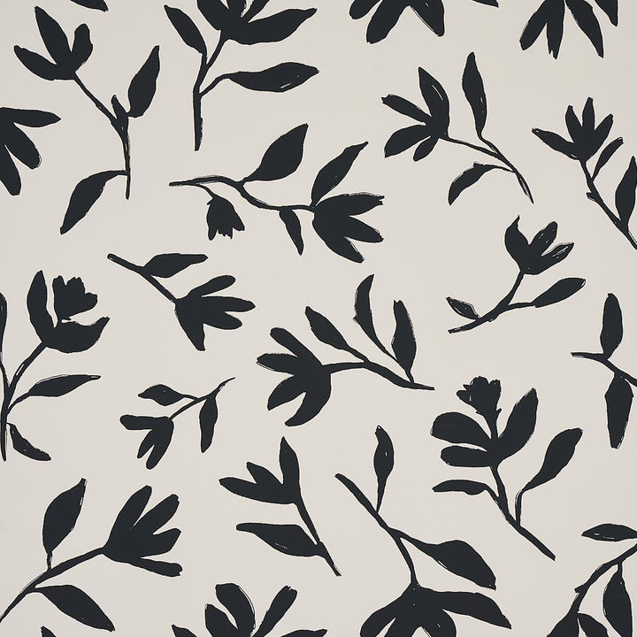 Laurel Black 5013071 by Schumacher Designer Wallpaper New Wave: Black & White 27.0" - Swanky Fabrics -