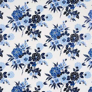 Valentina Floral Blues 5013130 by Schumacher Designer Wallpaper