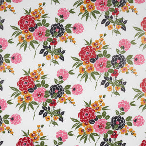 Valentina Floral Multi On White 5013131 by Schumacher Designer Wallpaper