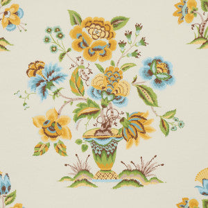 Ashford Ochre & Sky 5013182 by Schumacher Designer Wallpaper