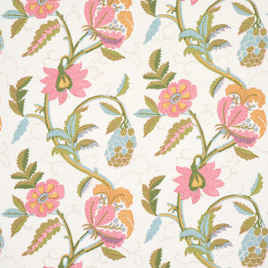 Indali Pink & Leaf 5013241 by Schumacher Designer Wallpaper