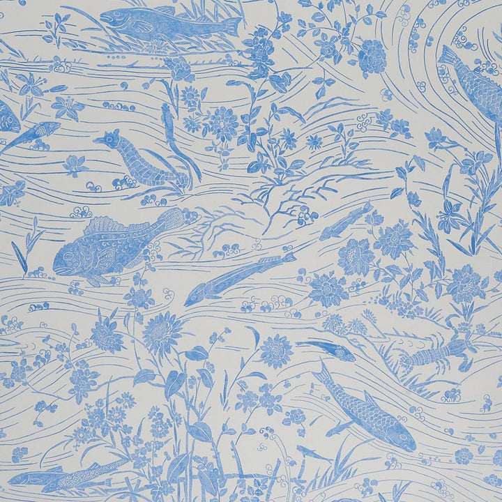 Sea Garden Porcelain 5013280 by Schumacher Designer Wallpaper Panels Collection 54.0" - Swanky Fabrics -