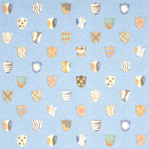 Heraldic Oxford Blue 5013491 by Schumacher Designer Wallpaper