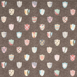 Heraldic Brown 5013493 by Schumacher Designer Wallpaper