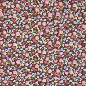 Calico Multi On Brown 5013502 by Schumacher Designer Wallpaper