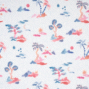 Valletta Sky And Pink 5013520 by Schumacher Designer Wallpaper