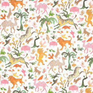 Beasts Pink And Gold 5013532 by Schumacher Designer Wallpaper