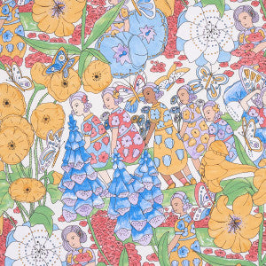 Fairie Garden Yellow And Ivory 5013541 by Schumacher Designer Wallpaper