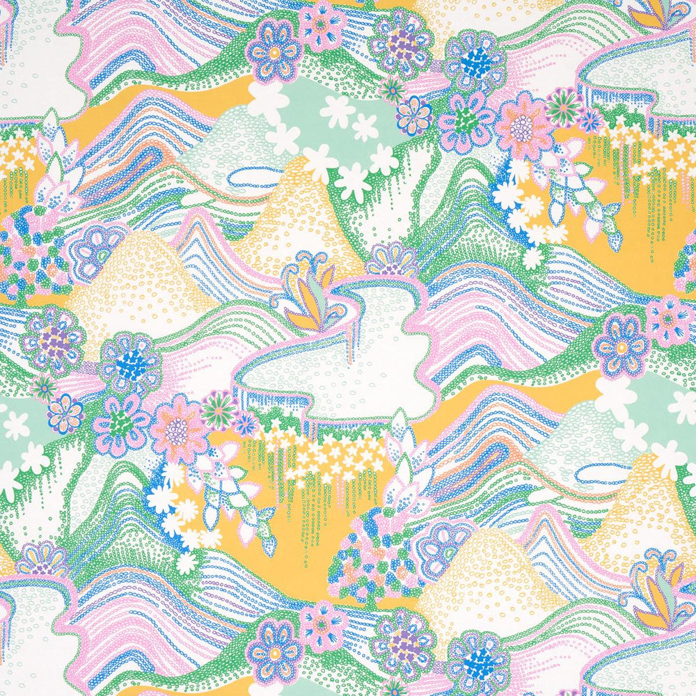 Daisy Chain Light Multi 5013550 by Schumacher Designer Wallpaper Clements Ribeiro 27.0" - Swanky Fabrics -