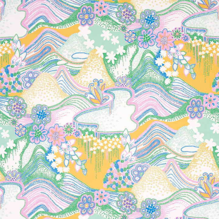 Daisy Chain Light Multi 5013550 by Schumacher Designer Wallpaper Clements Ribeiro 27.0" - Swanky Fabrics -