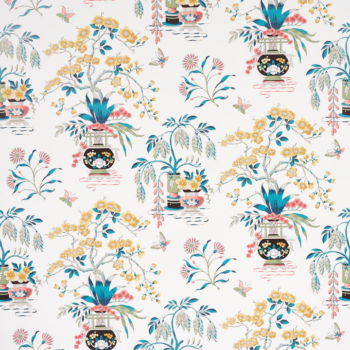 Ming Vase Multi 5013581 by Schumacher Designer Wallpaper Schumacher Classics 18.0" - Swanky Fabrics -