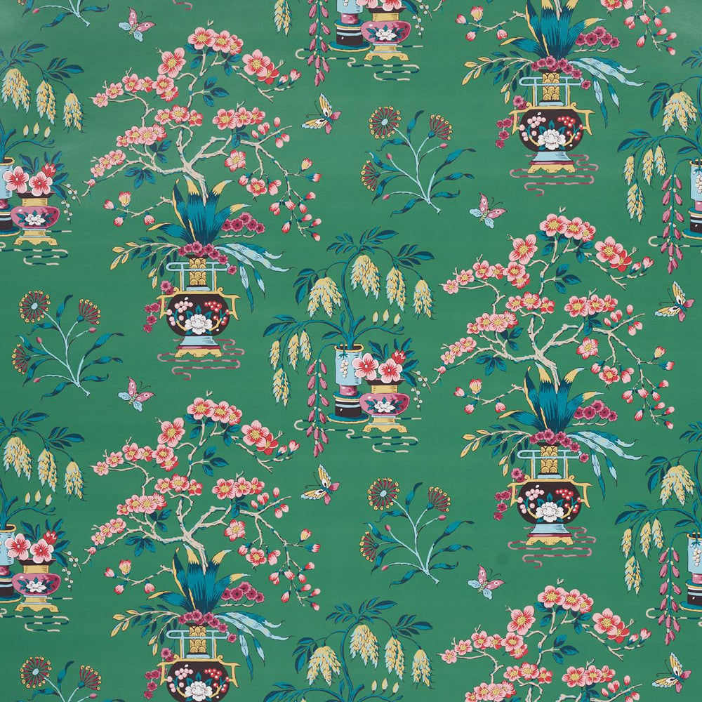 Ming Vase Jade 5013582 by Schumacher Designer Wallpaper Schumacher Classics 18.0" - Swanky Fabrics -