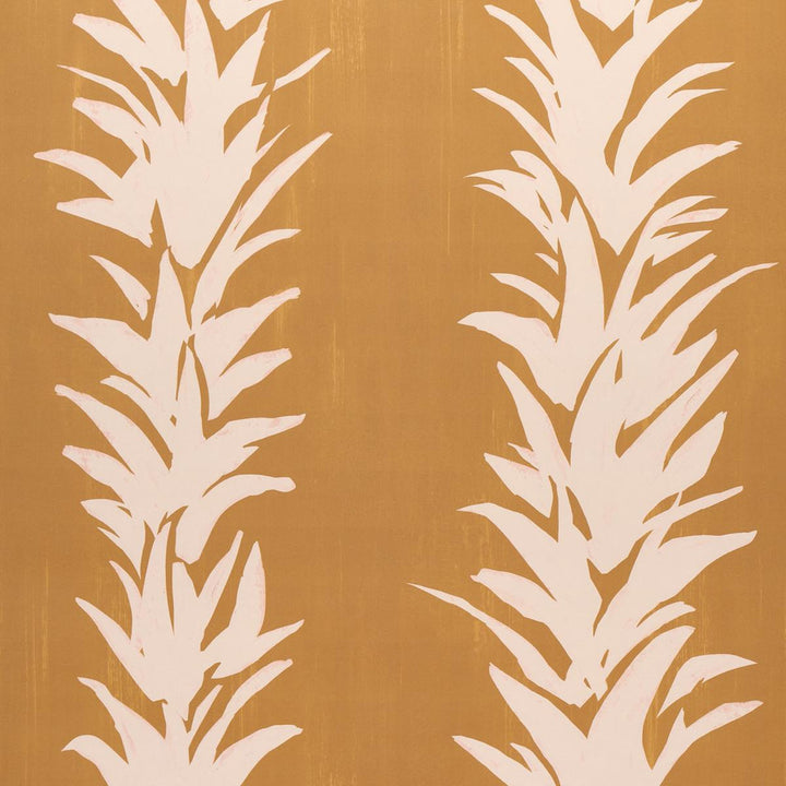White Lotus Deep Yellow 5013662 by Schumacher Designer Wallpaper Backdrop 27.0" - Swanky Fabrics -