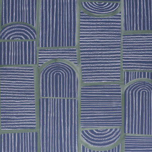 Bloomsbury Deep Navy 5013683 by Schumacher Designer Wallpaper
