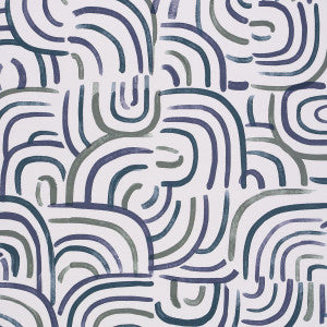New Beat Blue & Green 5013690 by Schumacher Designer Wallpaper