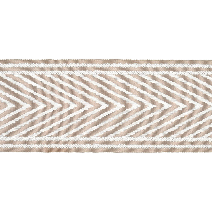 Nicholson Tape Linen 69967 by Schumacher Designer Trim Embroidered And Embellished Trims 2.75" - Swanky Fabrics -
