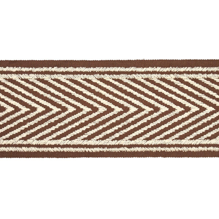 Nicholson Tape Brown 69968 by Schumacher Designer Trim Embroidered And Embellished Trims 2.75" - Swanky Fabrics -
