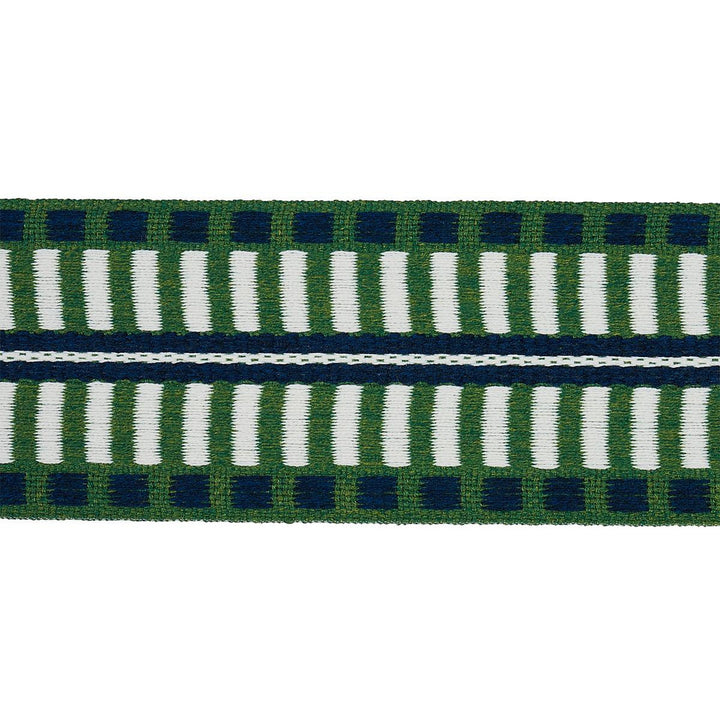 Jacobsen Tape Indoor/Outdoor Emerald 73632 by Schumacher Designer Trim Indoor/Outdoor Recolors - Swanky Fabrics -