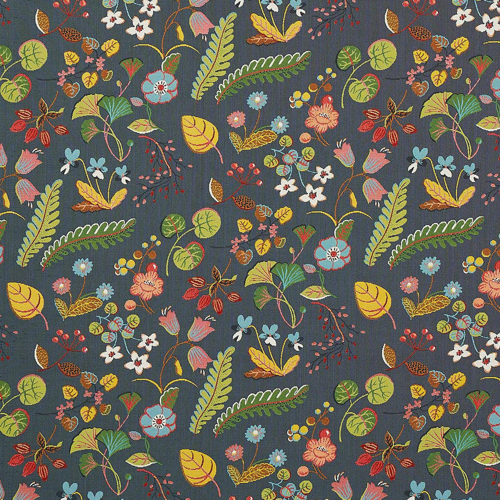 Botanica Indoor/Outdoor Charcoal 75941 by Schumacher Designer Fabric Indoor/Outdoor Recolors 26.75" - Swanky Fabrics -