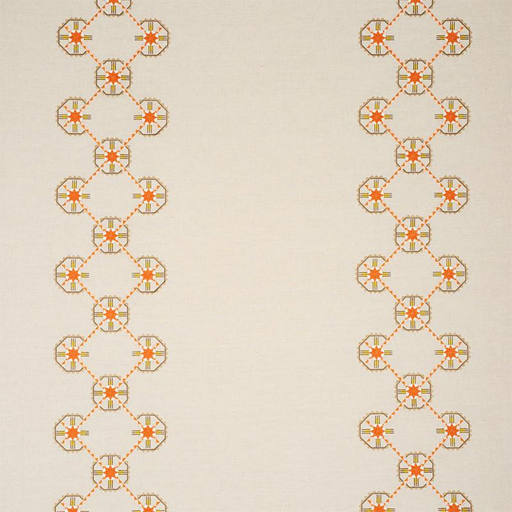 Chamizal Embroidery Orange & Pink 77602 by Schumacher Designer Fabric True West 28.5" - Swanky Fabrics -