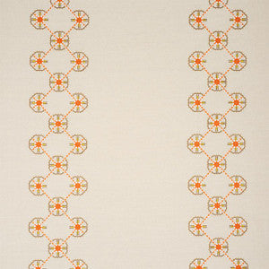 Chamizal Embroidery Orange & Pink 77602 by Schumacher Designer Fabric