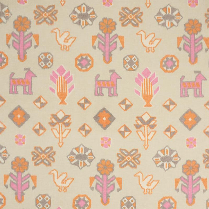 Chuska Warp Print Pink & Orange 78142 by Schumacher Designer Fabric True West 18.0" - Swanky Fabrics -