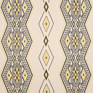 Bayeta Embroidery Yellow & Neutral 78152 by Schumacher Designer Fabric