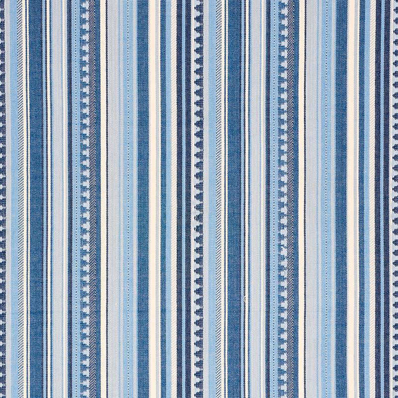 Zuni Stripe Blue 78731 by Schumacher Designer Fabric Open Sky 14.5" - Swanky Fabrics -
