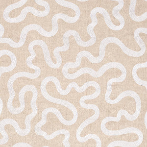 Riley Embroidery Ivory On Natural 80792 by Schumacher Designer Fabric
