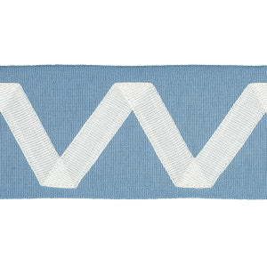 Legere Appliqu Tape Ivory On Sky 80873 by Schumacher Designer Trim
