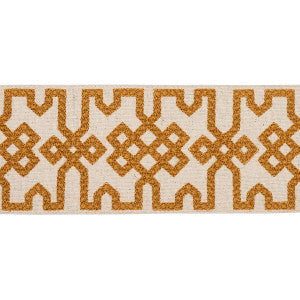 Knotted Trellis Tape Ocher On Unbleached 80882 by Schumacher Designer Trim