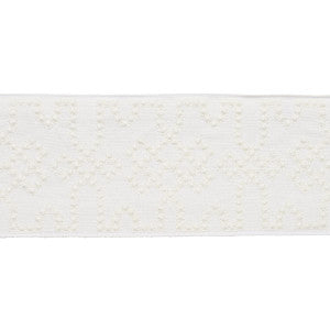 Knotted Trellis Tape White On White 80884 by Schumacher Designer Trim