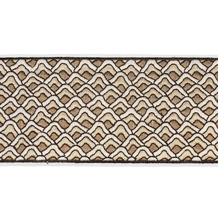 Sunrise Embroidery Tape Sand 80890 by Schumacher Designer Trim Orient Express 9.5" - Swanky Fabrics -
