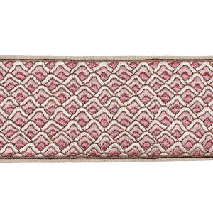 Sunrise Embroidery Tape Pink 80891 by Schumacher Designer Trim