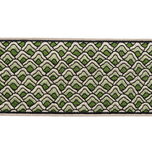 Sunrise Embroidery Tape Emerald 80892 by Schumacher Designer Trim