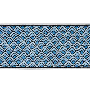 Sunrise Embroidery Tape Blues 80893 by Schumacher Designer Trim