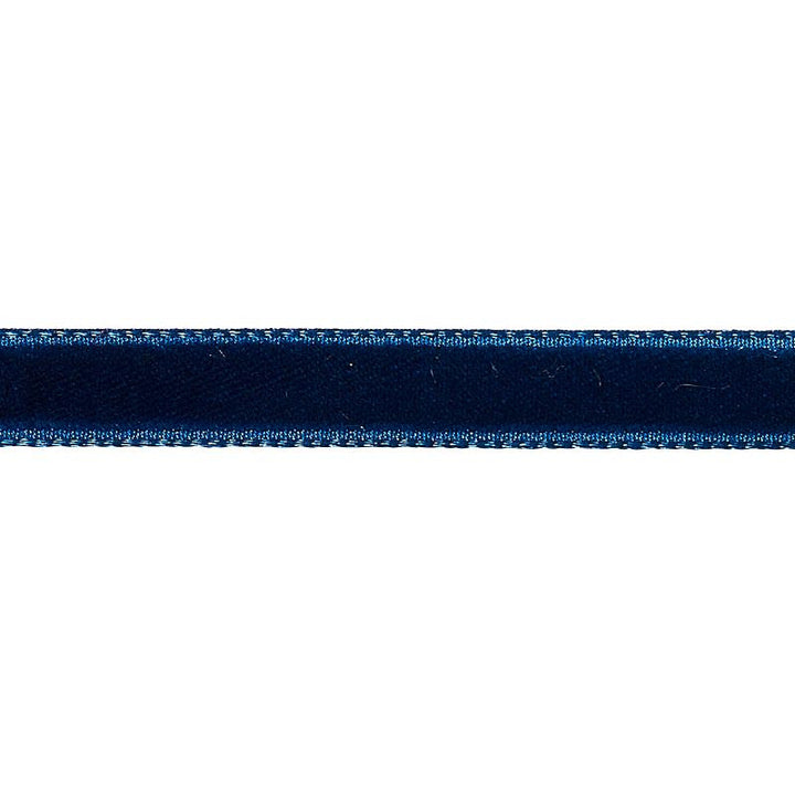Velvet Tape Narrow Saphire 80924 by Schumacher Designer Trim Perfect Basics: Velvet Tapes - Swanky Fabrics -
