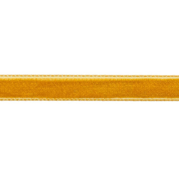 Velvet Tape Narrow Gold 80926 by Schumacher Designer Trim Perfect Basics: Velvet Tapes - Swanky Fabrics -