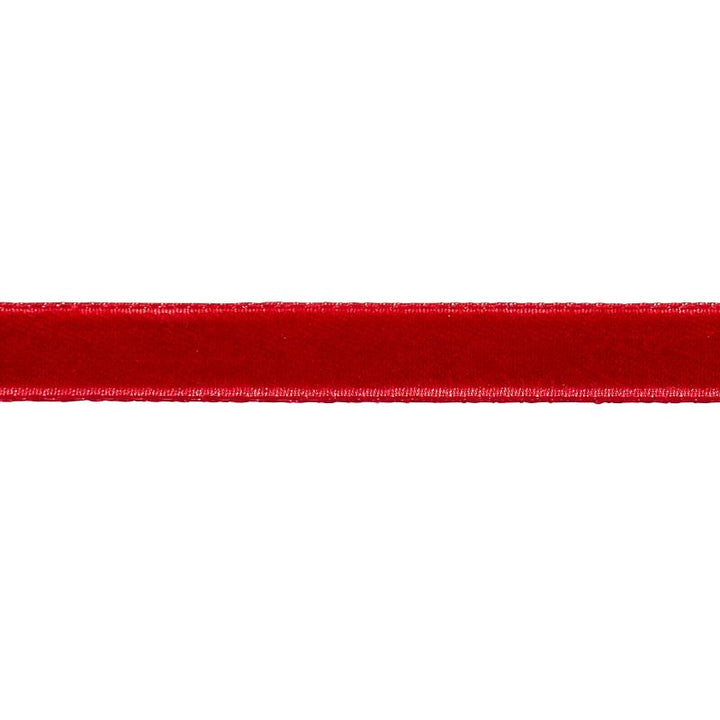 Velvet Tape Narrow Crimson 80927 by Schumacher Designer Trim Perfect Basics: Velvet Tapes - Swanky Fabrics -