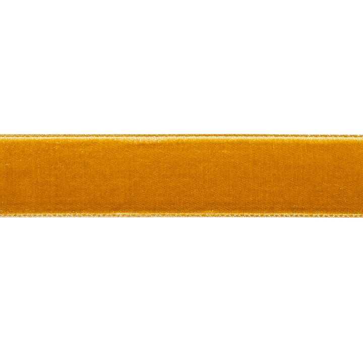 Velvet Tape Medium Gold 80946 by Schumacher Designer Trim Perfect Basics: Velvet Tapes - Swanky Fabrics -