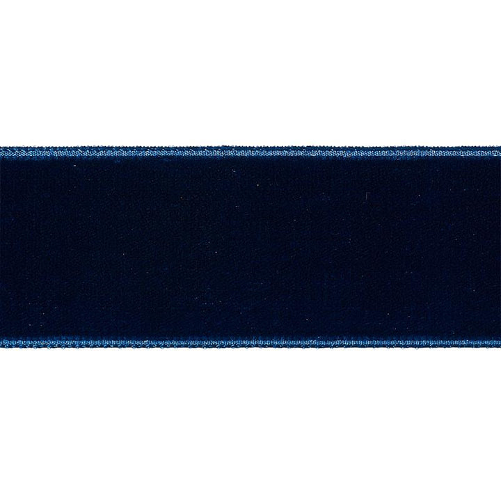 Velvet Tape Wide Saphire 80964 by Schumacher Designer Trim Perfect Basics: Velvet Tapes - Swanky Fabrics -