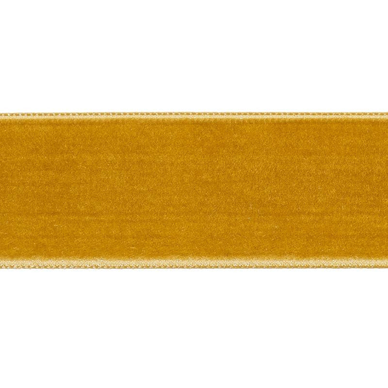 Velvet Tape Wide Gold 80966 by Schumacher Designer Trim Perfect Basics: Velvet Tapes - Swanky Fabrics -