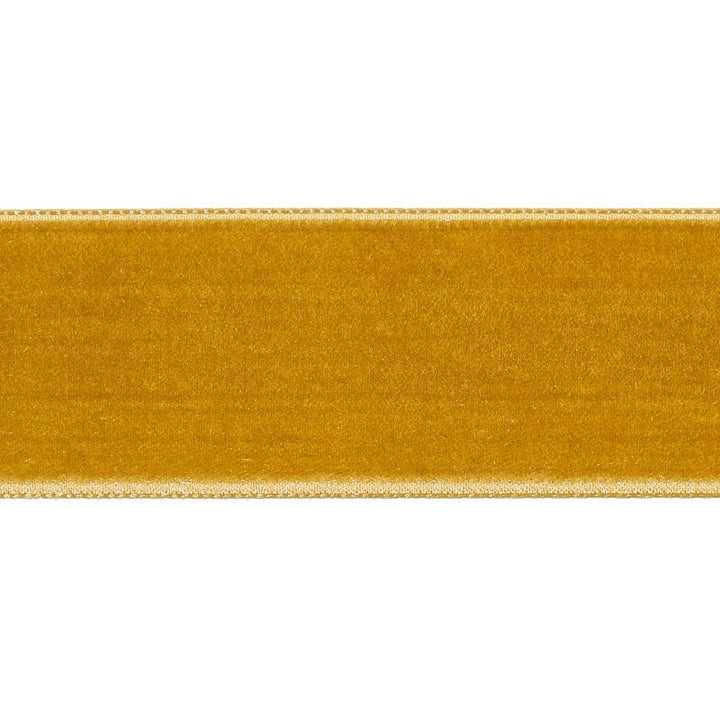 Velvet Tape Wide Gold 80966 by Schumacher Designer Trim Perfect Basics: Velvet Tapes - Swanky Fabrics -