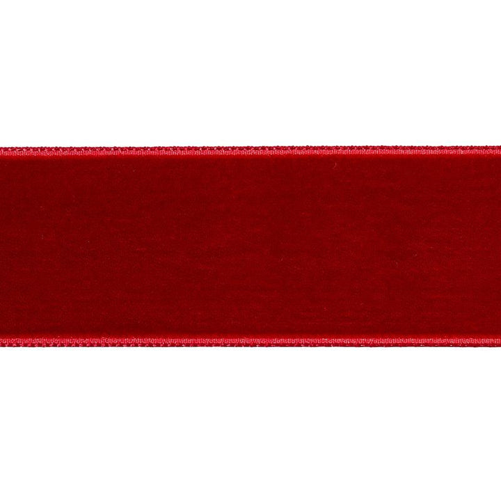 Velvet Tape Wide Crimson 80967 by Schumacher Designer Trim Perfect Basics: Velvet Tapes - Swanky Fabrics -