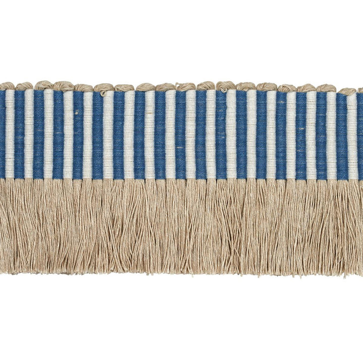 Graphic Fringe Blue 81211 by Schumacher Designer Trim Embroidered And Embellished Trims - Swanky Fabrics -