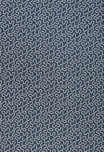Meander Embroidery Indigo 67600 by Schumacher Designer Fabric